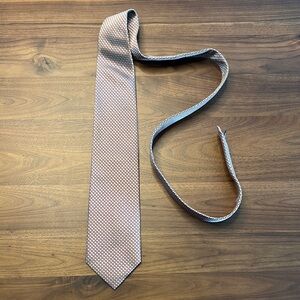 Alexandre London Burgundy / Champagne Diamond Patterned Men's Silk Tie